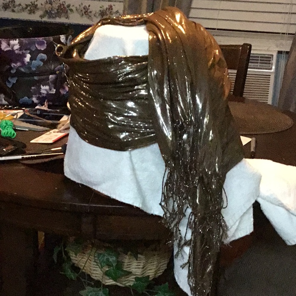 Metallic bronze scarf